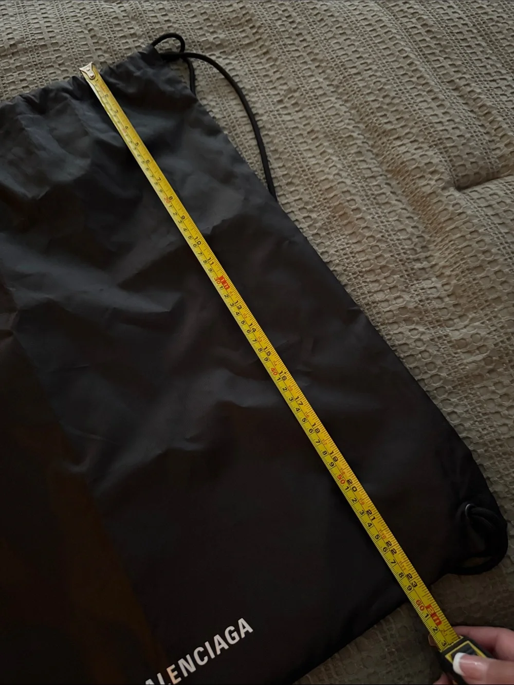 Balenciaga Black Drawstring Gym Sack